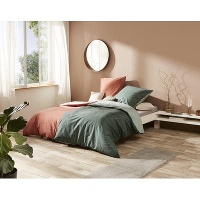 Wendebettwäsche KAEPPEL "Jaro, in Gr. 135x200, 155x220 oder 200x200 cm", orange (terra), B/L: 155cm x 220cm, , Feinbiber, B/L: 80cm x 80cm, Feinbiber, Obermaterial: 100% Baumwolle, Bettwäsche, mit Reißverschluss, 100% Baumwolle, Bettwäsche mit... Image