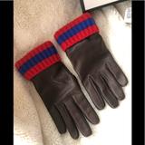Gucci Accessories | Gucci Men’s Gloves Leather/Cashmere Nwt | Color: Brown | Size: 91/2medium