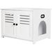 OPTERWQ Litter Box Enclosure, Cat Litter House w/ Louvered Doors, Entrance Can Be On Left Or Right Side | Wayfair B09HRQPZQN