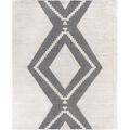 White 144 x 0.01 in Area Rug - World Menagerie Aero Geometric Handmade Flatweave Gray/Ivory Indoor/Outdoor Area Rug | 144 W x 0.01 D in | Wayfair