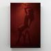 Red Barrel Studio® Silhouette Of Woman Sitting On Chair - 1 Piece Rectangle Graphic Art Print On Wrapped Canvas in Black/Red | Wayfair