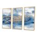 Willa Arlo™ Interiors Abstract Classic Blue & Gold I - 3 Piece Picture Frame Print on Canvas in White | 20 H x 36 W x 1 D in | Wayfair