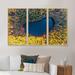 Millwood Pines Ariel View of Mountain Lake in the Woods - 3 Piece Floater Frame Print on Canvas in White | 28 H x 36 W x 1 D in | Wayfair