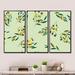 Winston Porter Bright Eucalyptus Floral Pattern III - 3 Piece Picture Frame Print on Canvas Canvas, Wood in White | 20 H x 36 W x 1 D in | Wayfair