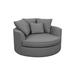 Barrel Chair - Wade Logan® Ashonte Anjuan 61" Wide Barrel Chair Polyester/Fabric in Brown | 37 H x 61 W x 61 D in | Wayfair