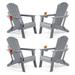 Rosecliff Heights Azur Folding Adirondack Chair Plastic/Resin in Gray | 37.4 H x 29.3 W x 31.8 D in | Wayfair A2F8C3F0491241448095646A35F3F555