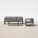 AllModern Smith 3 Piece Sofa Seating Group w/ Sunbrella Cushions Metal in Gray/Brown | 33 H x 84.25 W x 32 D in | Outdoor Furniture | Wayfair