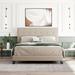 Winston Porter Doras Queen Tufted Standard Bed Wood & /Upholstered/Linen in Brown | 51.1 H x 64.3 W x 84.8 D in | Wayfair