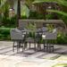 Wade Logan® Castelli Square 4 - Person 38" Long Bar Height Outdoor Dining Set w/ Cushions Wood in Brown | Wayfair 12B08527EC024DC1A0246AED531079AC