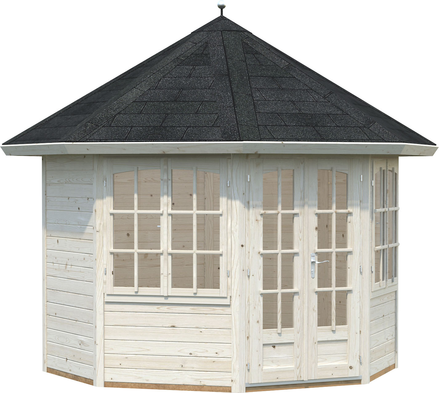Gartenhaus PALMAKO "Pavillon Veronica", beige (naturbelassen), Fußboden im Gartenhaus, ohne Dacheindeckung, Massivholz, Gartenhäuser, Gartenhaus, naturbelassen