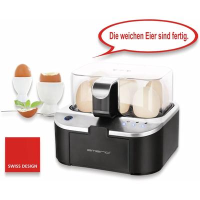EMERIO Eierkocher EB-123177.1, 6 Eier, 400 Watt, Sprachausgabe, schwarz Image