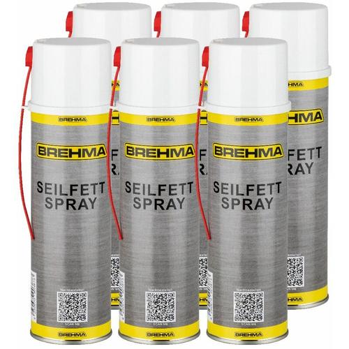 6x Brehma Seilfett Spray 500ml Fettspray Sprühfett Kettenfett mit Griff