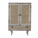 A&B Home 2-Door Sand Blast White Cabinet with Cane