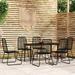 vidaXL Patio Dining Set Outdoor Dining Set Garden Table and Chair Set Black