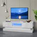 51" WHITE Morden TV Stand with LED Lights,high glossy front TV Cabinet