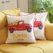 Fall Thanksgiving Decorative Throw Pillow Red Truck Square Set of 2