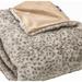 HomeRoots Brown Animal Print Plush Throw