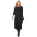 Plus Size Women's Thermal Knit Lace Bib Dress by Woman Within in Black (Size 38/40)