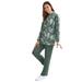 Plus Size Women's Fleece Sweatshirt Set by Woman Within in Pine Tie Dye (Size L) Sweatsuit