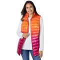 Plus Size Women's Packable Puffer Vest by Woman Within in Grenadine Ombre (Size M)