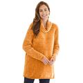 Plus Size Women's Chenille Cowlneck by Woman Within in Honey Glaze (Size 2X) Pullover