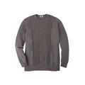 Men's Big & Tall Liberty Blues™ Crewneck Cable Knit Sweater by Liberty Blues in Heather Slate (Size 6XL)