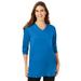 Plus Size Women's Perfect Long-Sleeve V-Neck Tunic by Woman Within in Dnu Bright Cobalt (Size 34/36)