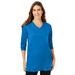 Plus Size Women's Perfect Long-Sleeve V-Neck Tunic by Woman Within in Dnu Bright Cobalt (Size 22/24)
