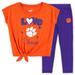 Toddler Orange/Purple Clemson Tigers Forever Love Team T-Shirt & Leggings Set