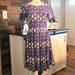 Lularoe Dresses | Lularoe Medium Amelia Dress *New* (Purple And White) | Color: Purple/White | Size: M