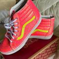 Vans Shoes | Euc With Box. Worn Once. Vans Sk8-Hi Zip Neon Pink And Yellow Glitter! | Color: Pink/Yellow | Size: 7bb