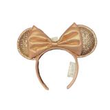 Disney Accessories | 2020 Disney Parks Rose Gold Glitter Minnie Ear Headband | Color: Gold/Red | Size: Os