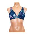 Jessica Simpson Swim | Jessica Simpson Floral Printed Triangle Blue Navy Bikini Top Size S | Color: Blue/White | Size: S