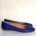 J. Crew Shoes | J. Crew Leather Laser Cutout Flats Shoes | Color: Blue | Size: 6.5