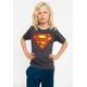 T-Shirt LOGOSHIRT "DC Comics – Superman" Gr. 152, blau (dunkelblau) Mädchen Shirts T-Shirts