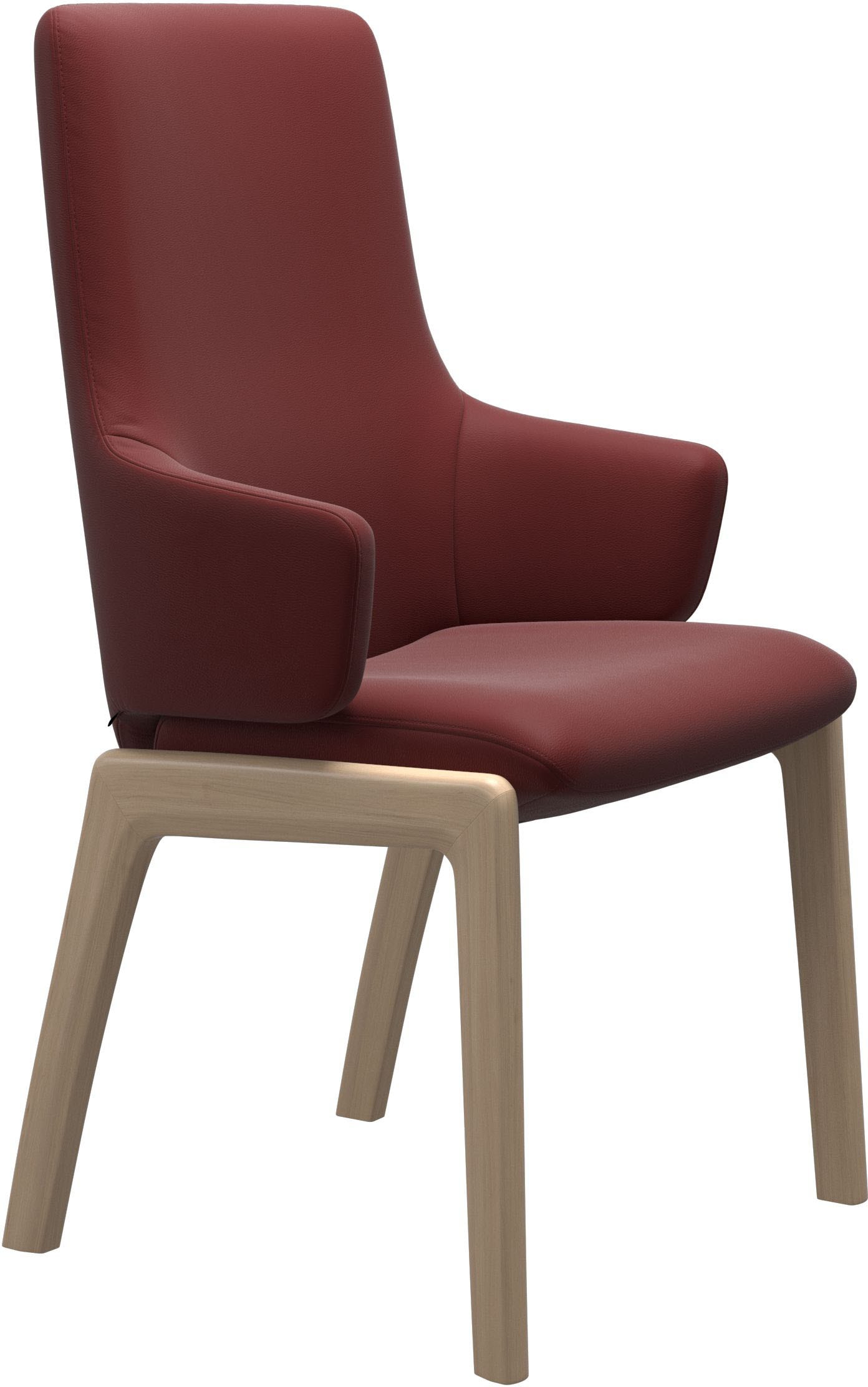 Polsterstuhl STRESSLESS "Laurel", rot (cherry paloma, eiche natur), B:58cm H:105cm T:60cm, Leder PALOMA: PALOMA ist ein durchgefärbtes Semianilin-Möbelleder mit natürlicher Narbung., Stühle, High Back mit Armlehne, Größe L, mit abgerundeten Beinen... Image
