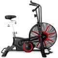 Strongology TITANIUM Assault Bike Adjustable Resistance Dual Belt Magnetic 24” Fan Professional Air Bike with Clear LCD Display