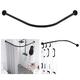 Sikaiqi Stretchable 304 Stainless L Shaped Bathroom Bathtub Corner Shower Curtain rail Rack (Black 90-130 cm x 90-130 cm)