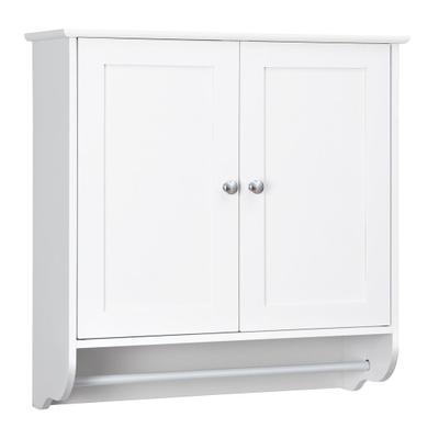 Costway Wall Mounted Bathroom Storage Medicine Cabinet with Towel Bar-White