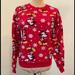 Disney Sweaters | Disney Mickey Mouse Winter Theme Sweatshirt Red Size Xs | Color: Red | Size: Xs