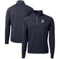 Men's Cutter & Buck Navy Green Bay Packers Adapt Eco Knit Hybrid Recycled Quarter-Zip Pullover Top