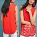 Anthropologie Tops | Anthropologie Tiny Red Lace Detail Knit Tank | Color: Red | Size: S