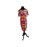 Lularoe Dresses | M Lularoe Julia Pencil Dress Gorgeous Geometric New Medium | Color: Orange/Red | Size: M