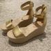 J. Crew Shoes | J. Crew Gold Ankle Strap Platform Espadrille Sandals | Color: Gold | Size: 6