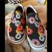 Vans Shoes | Classic Slip-On Vans - Peace Flower | Color: Black | Size: 7