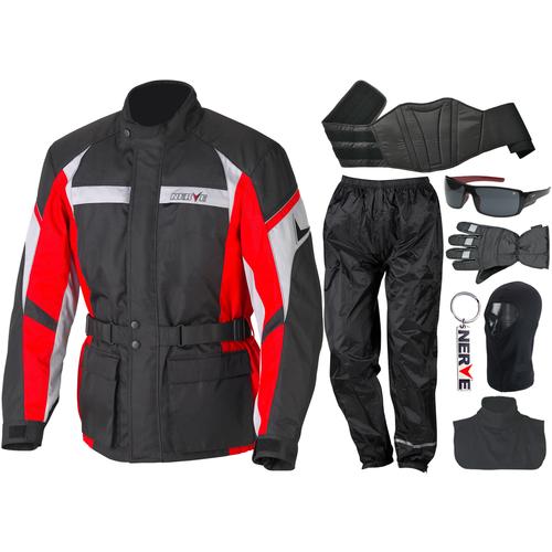 Motorradkombi NERVE Overalls Gr. XL, N-Gr, rot