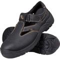 Ogrifox OX-SLX-S-SB Arbeitsschuhe Herren, Damen | Sandale | Sicherheitsschuhe | Safety Shoes | ISO EN20345 | Schwarz-Gold | Größe 36