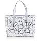 Calvin Klein Jeans IGGY ERODED LOGO MEDIUM TOTE J6EJ600582 Damen Shopper 33x25x17 cm (B x H x T), Weiß (WHITE / BLACK 100)