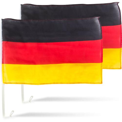 2x Deutschland Autoflagge Auto-Fahne Fußball WM Nationalmannschaft Fanartikel