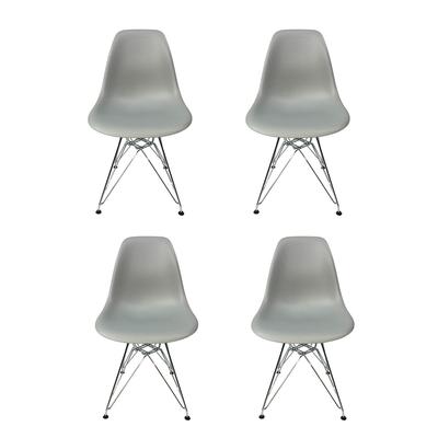 Modern Eiffel Style Chair with Gold Base & White Seat- Set of 6